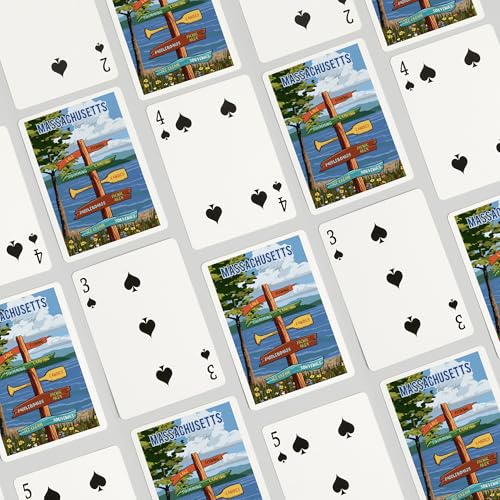 Baraja de cartas Poker Massachusetts con 52 naipes miniatura 4