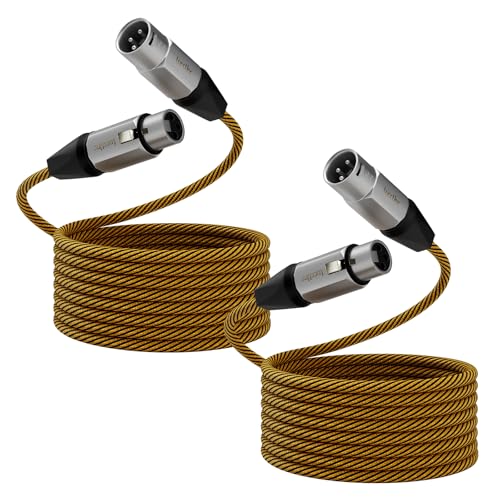 LuccLinc 2-Pack 10ft XLR Microphone Cables, Male to Female