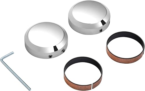 TCT-MOTORPARTS Cubiertas de tuerca superior cromadas para vástago de horquilla delantera para Harley Softail 09-20 Dyna 09-20