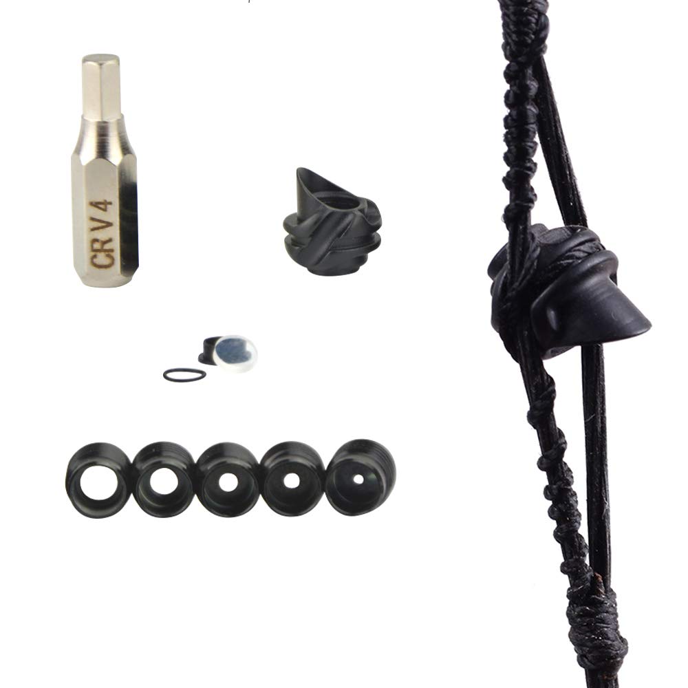 Tiro con l'arco Peep Sight Mirino per arco composto in alluminio 37/45 gradi 6x 8x Lente chiarificatrice 1/8" 1/16" 1/32" 3/32" 3/64" Kit di apertura