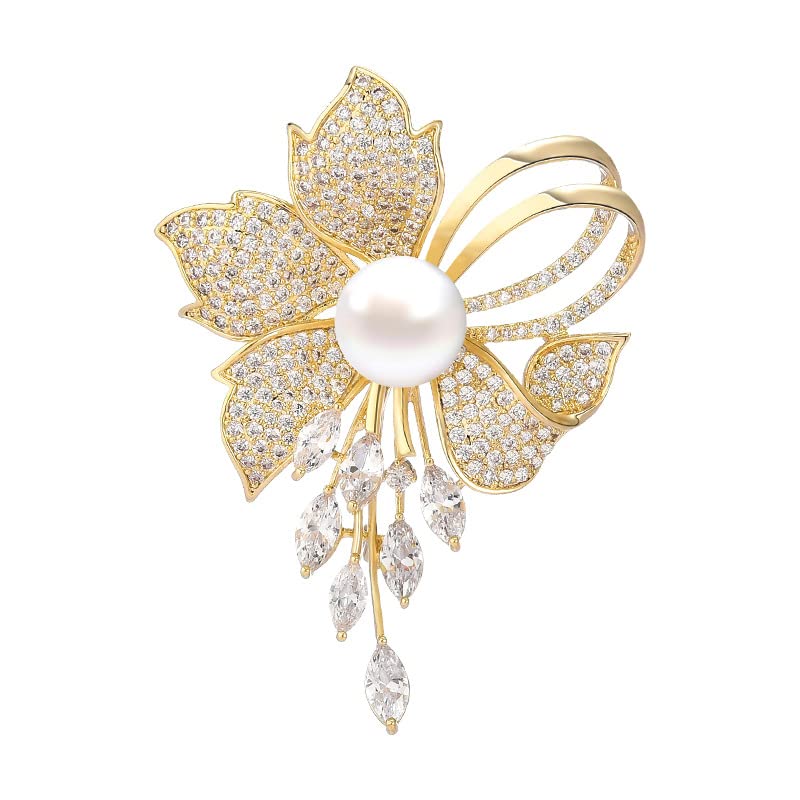 Image of Flower Brooch for Women Rhinestone Flower Brooch Pins Floral Brooches Jewelry Gift for Mom Wife