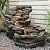 49" L Garden Outdoor Water Fountain 5-Tiers Rock Natural Waterfall Fountains Floor Standing Water Features with LED Lights for Patio, Porch, Home Art Decor