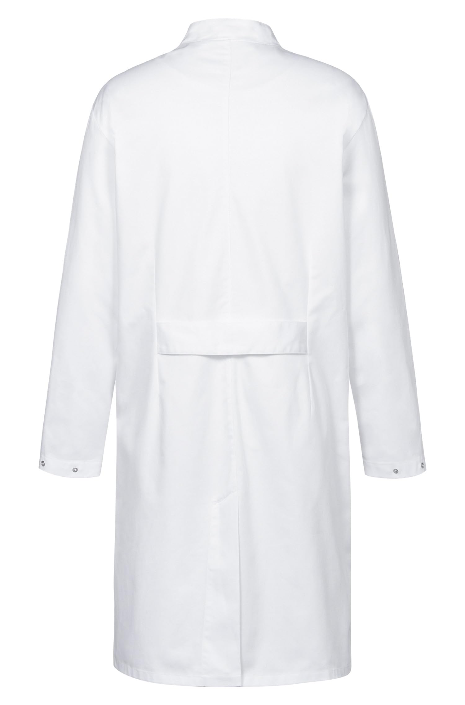 GREIFF Care 5026 - Bata de laboratorio unisex con cuello alto, tira de botones ocultos, 3 bolsillos, funda para teléfono móvil y lazo para llaves, ideal para enfermería, clínica y práctica