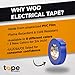 WOD ETC766 Professional Grade General Purpose Blue Electrical Tape UL/CSA Listed core. Vinyl Rubber Adhesive Electrical Tape: 3/4inch X 66ft. - Use at No More Than 600V & 176F (Pack of 1)