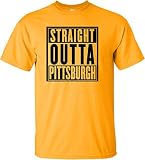 Go All Out X-Large Gold Adult Straight Outta Pittsburgh T-Shirt