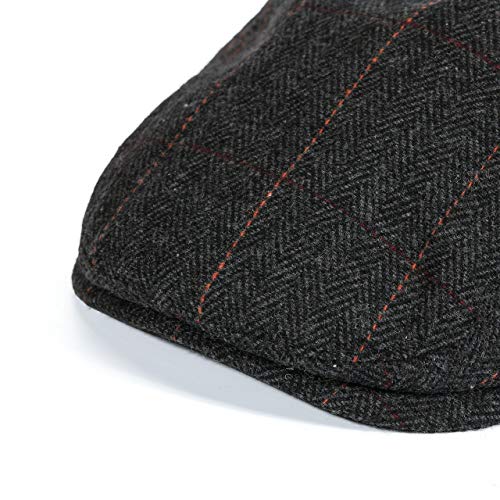 Faleto Men'S Classic Herringbone Tweed Wool Blend Flat Ivy Gatsby Newsboy Hat Driving Cabbie Hunting Cap thumb #7