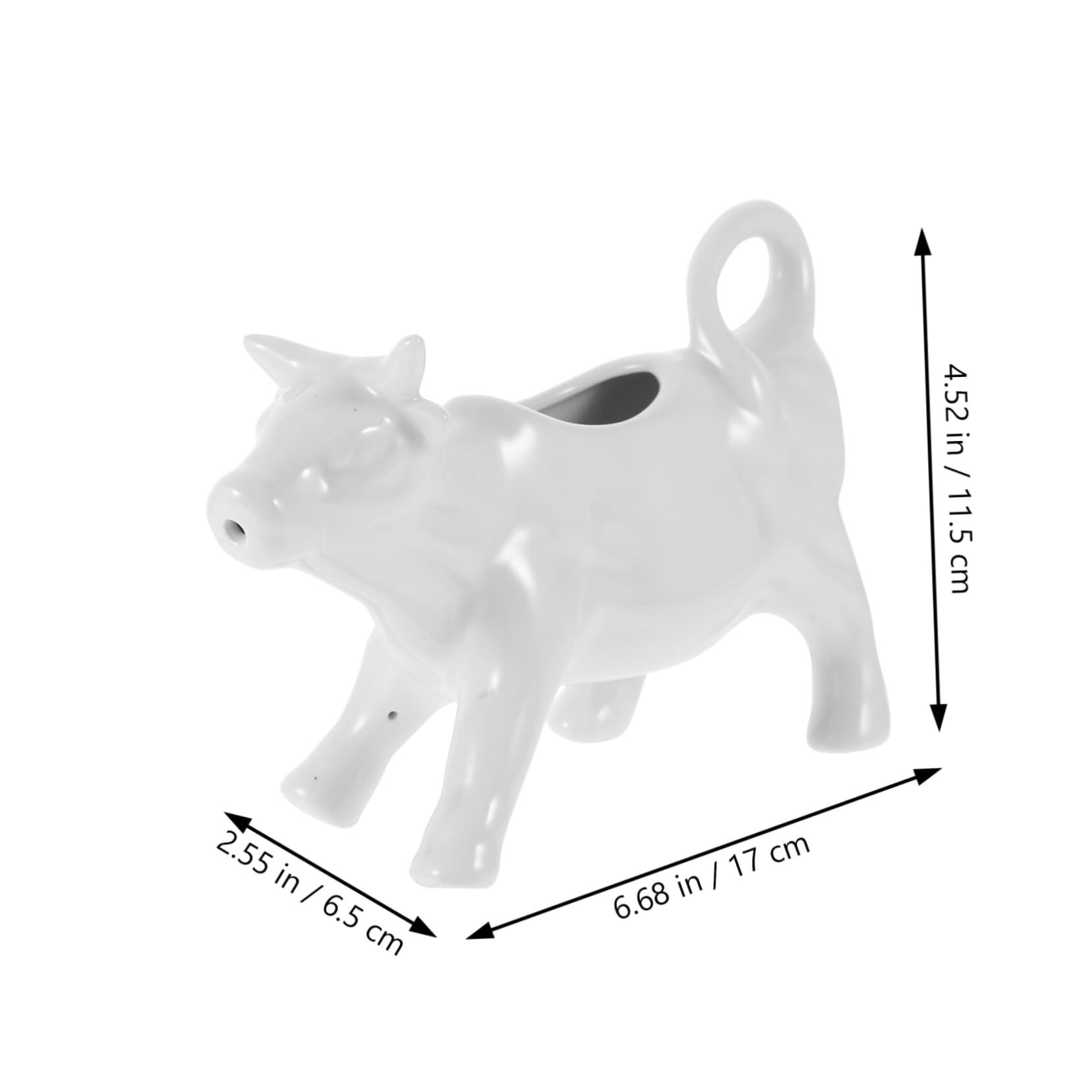 HEALLILY Animal Shaped Ceramic Milk Pitcher Multipurpose Gravy Boat for Cream Milk Sauces and for Home Cafe Restaurant Use Unique