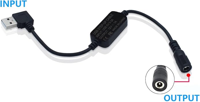 HUZUM Heated Jacket Adapter Charger USB Voltage Step Up Cable for Metabo, Milwaukee, Dewalt, Makita, Snap-on, Revean, Craftsman,Ryobi, Rigid, AEG(USB Step-Up Cable Only Working for 12V Jackets)