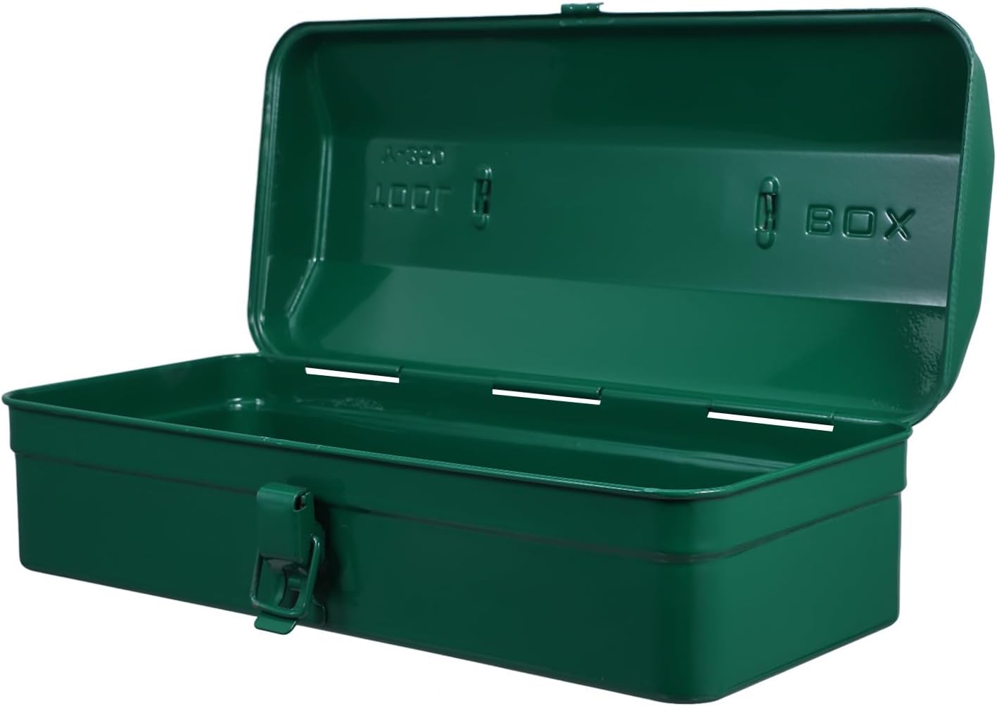 Operitacx Green Metal Tool Box with Lock Portable Miniature Toolbox for Home and Car Storage, Compact Hand Tool Organizer with Handle, Sturdy Small to Large Size Kit for DIY and Repair