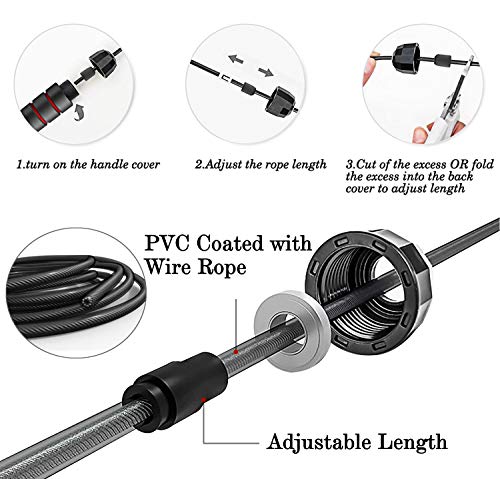 image for Swhatty Jump Rope, Tangle-Free Ball Bearings Rapid Speed Jump Rope, Ad