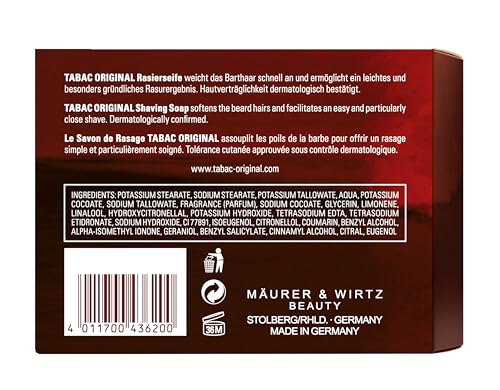 Tabac® Original | Rasierseife im Tiegel - ermöglicht leichte und gründliche Rasur - Original Seit 1959 | 125g