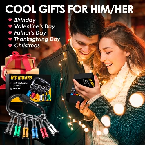 Tools for Men Bit Holder Tool Gifts for Men Gifts Christmas 1/4 Hex Shank Socket Screwdriver Drill Bit Holder Keychain Impact Driver Extension Bar Cool Stuff Gadgets Gifts for Dad Who Have Everything - Image 5