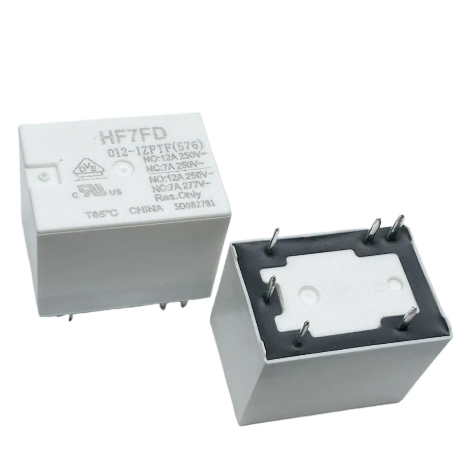 Relais HF7FD 012-1ZPTF miniature 12V 12A à 6 broches pour circuit imprimé