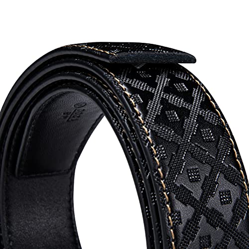 Image of Dubulle Designer Men's Belts, Ratchet Leather Sliding Buckle Dress Belt | 1 3 /8 inch(3.5cm) Genuine Leather Adjustable Strap, Automatic Ratcheting Buckles, Gift‑Boxed, Trim to Fit, for Business Casual