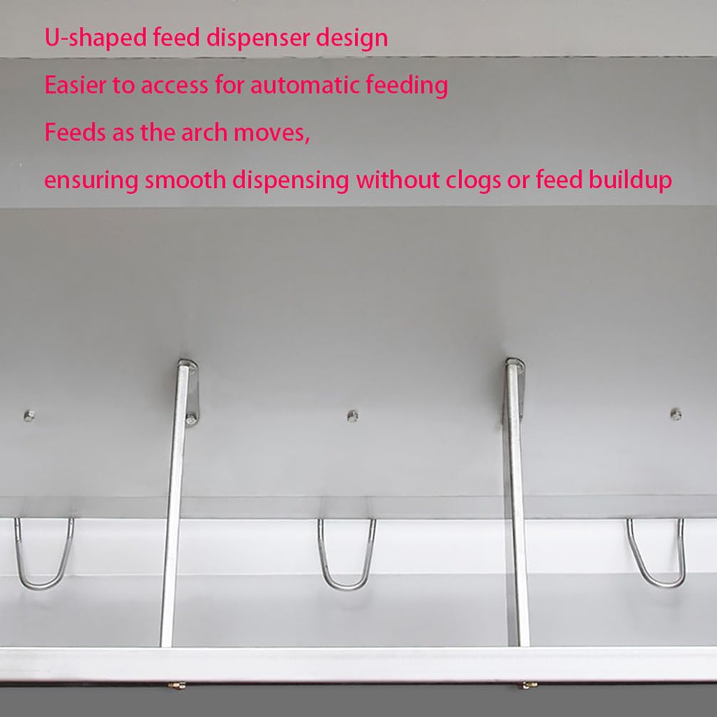 Mangiatoie in Acciaio Inossidabile A Una O Due Facciate Feeder Suini Mangiatoia A Due Facciate per Suini Alimentatore Suinetti Attrezzature per L'allevamento Suino,Argento,L125*H90*W74