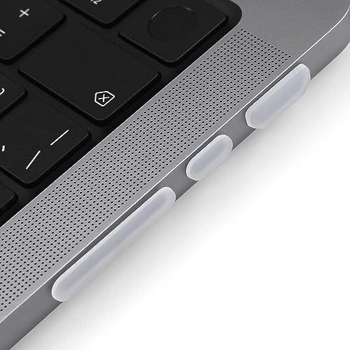 Image of OJOS 7 Pcs Anti Dust Dirt Plug Cups Set for 2023-2021 MacBook Pro 14.2 inch 16.2 inch M3 M2 M1 Pro /Max (Model: A2779 /A2442 /A2780 /A2485) Accessory Silicone Anti Dirt Protective Cover (Clear)