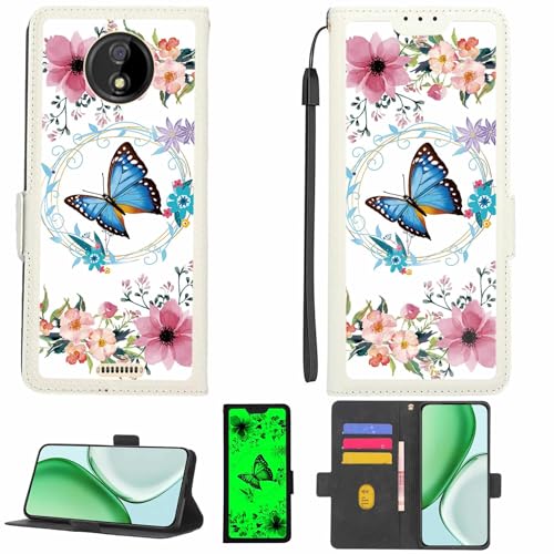 Kinetijy Case Compatible for Ipro S501 Phone Case Flip Cover [with Tempered Glass Screen Protector][RFID Blocking][Luminous Effect] LPT-LHD