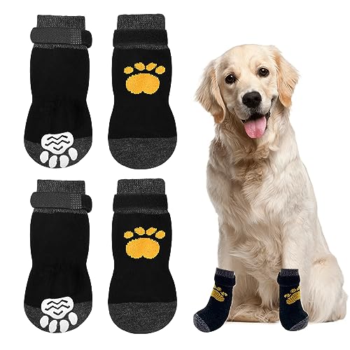 Zngou - 2 Pair Anti Slip Dog Socks Paws Stop Licking Dog Grip Socks Pet Paw Protector Dog Boots Dog Claw Socks Dog Shoes Dog Slippers with Adjustable Strap for Puppy Dog Indoor Outdoor Hardwood Floor Walking - -6%