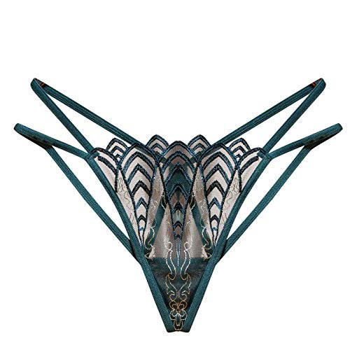 Genérico Ropa De Mujer Bragas Mujeres Encaje Thong Briefs Ropa Interior Thong Pants Sexy Lencería, verde, Talla única