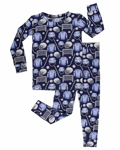 Blue Bamboo Pajama 2-Piece Lounge Set, Sustainable Pajamas, Long Sleeve, Washable, Cute Pajama Jumper