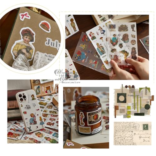 BLEDS Vintage Journal Stickers for Scrapbooking, Ephemera Sticker Book with Vintage Aesthetic Stickers Journaling Supplies for Junk Journals Planner Bullet Scrapbooking Card Decor - Thumbnail 6