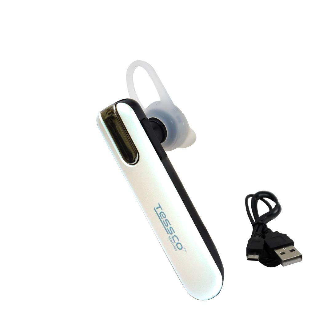 Tessco EB-276 Stereo Bluetooth Earpiece Headset - White
