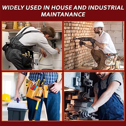 Ap-Leather Pro-19 100% Genuine Full Grain Leather Tool Belt/Pouch/Bag, Tool Belt With Suspenders, Comfort Back Support Tool Pouches With Suspenders For Construction,Framers, (Maroon) #TOP7