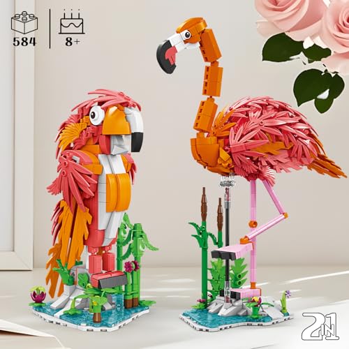 Lynda 2 in1 Wild Animal Pink Flamingo Or Parrot Building Toy Set,for Age 8+ by Lynda - Used condition - Image 2
