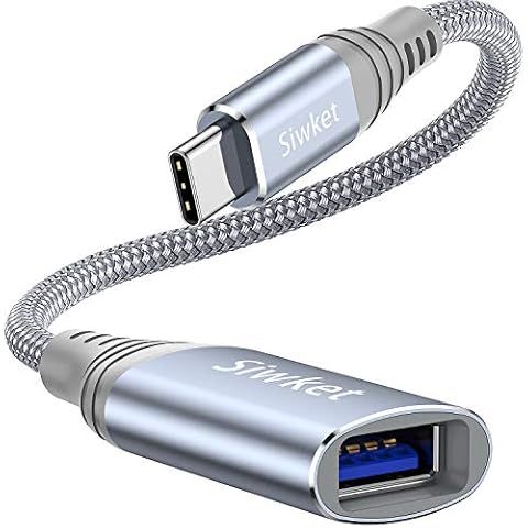 Siwket USB C to USB 3.0 Adapter, Type C Male to USB Female OTG Adapter Cable Compatible With Thunderbolt 3 MacBook Pro 2018/Air 2018,iPad Pro,Huawei P30/P20,Mate 30/40,Samsung Galaxy S20 S10-Grey Cover