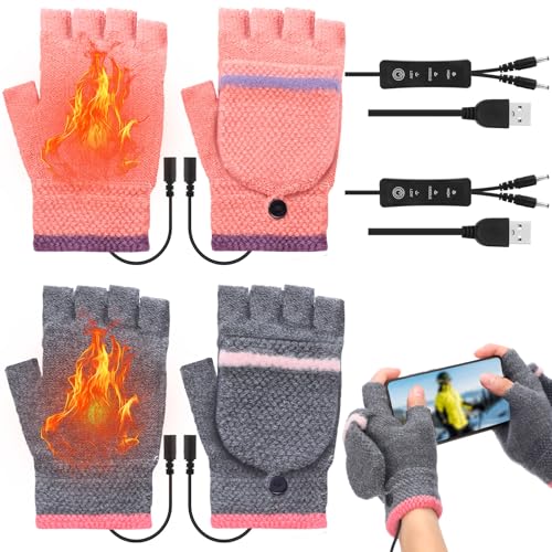 Guantes térmicos sin dedos contra el frío de invierno JaGely USB 1