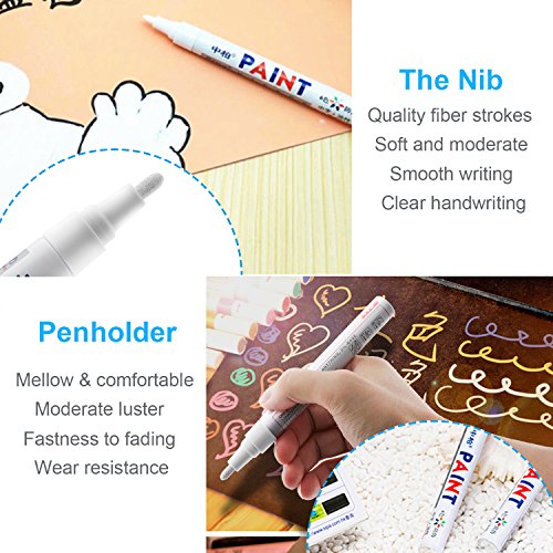 Bulyroki CH181029 3 Pack Tire Paint Pen Marker Lettering Permanent Waterproof Ink thumb #3