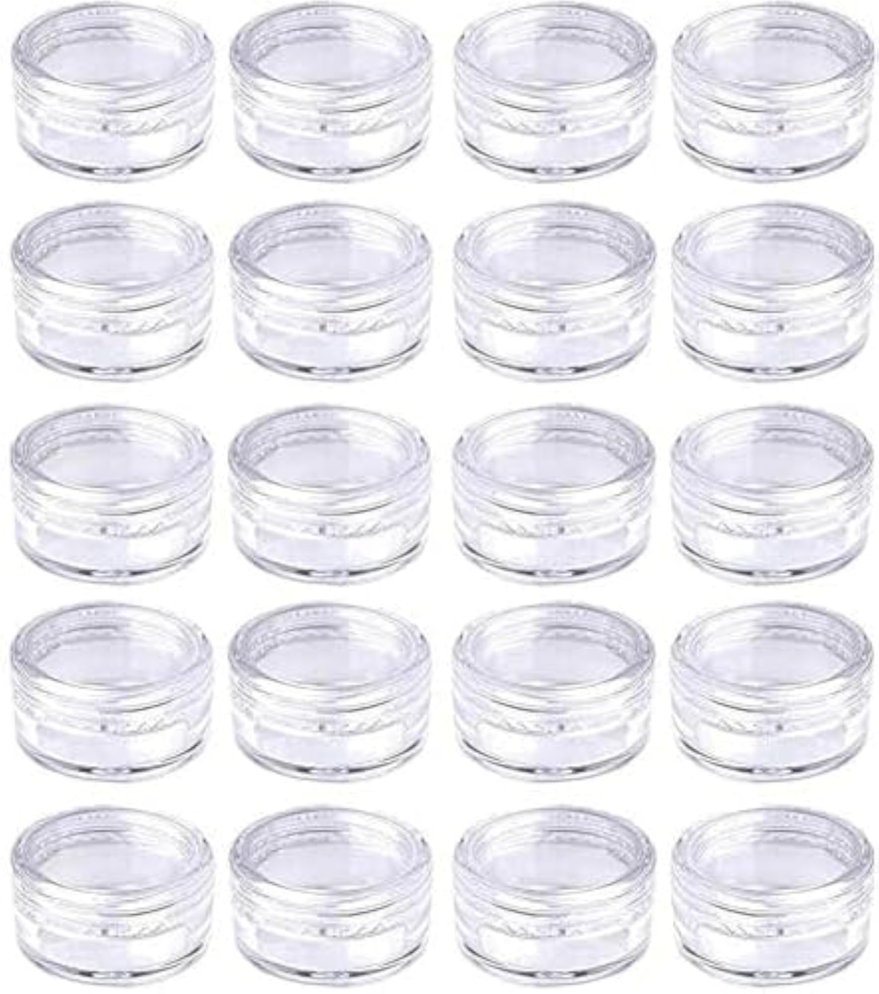 20Pcs Travel Containers with Lids, 5ml Clear Jars