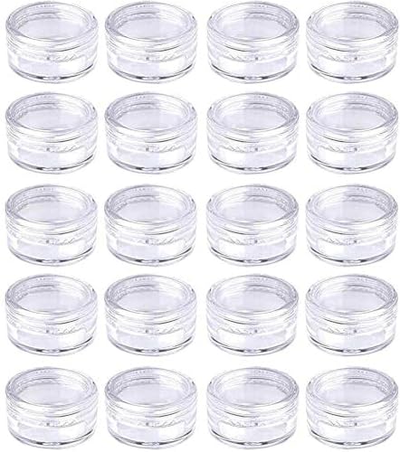 20pcs 5ml Transparent Small Travel Sample Containers with Lids, Refillable Cosmetic Jars Makeup Sample Containers with Lid, Mini Clear Sample Jar for Creams