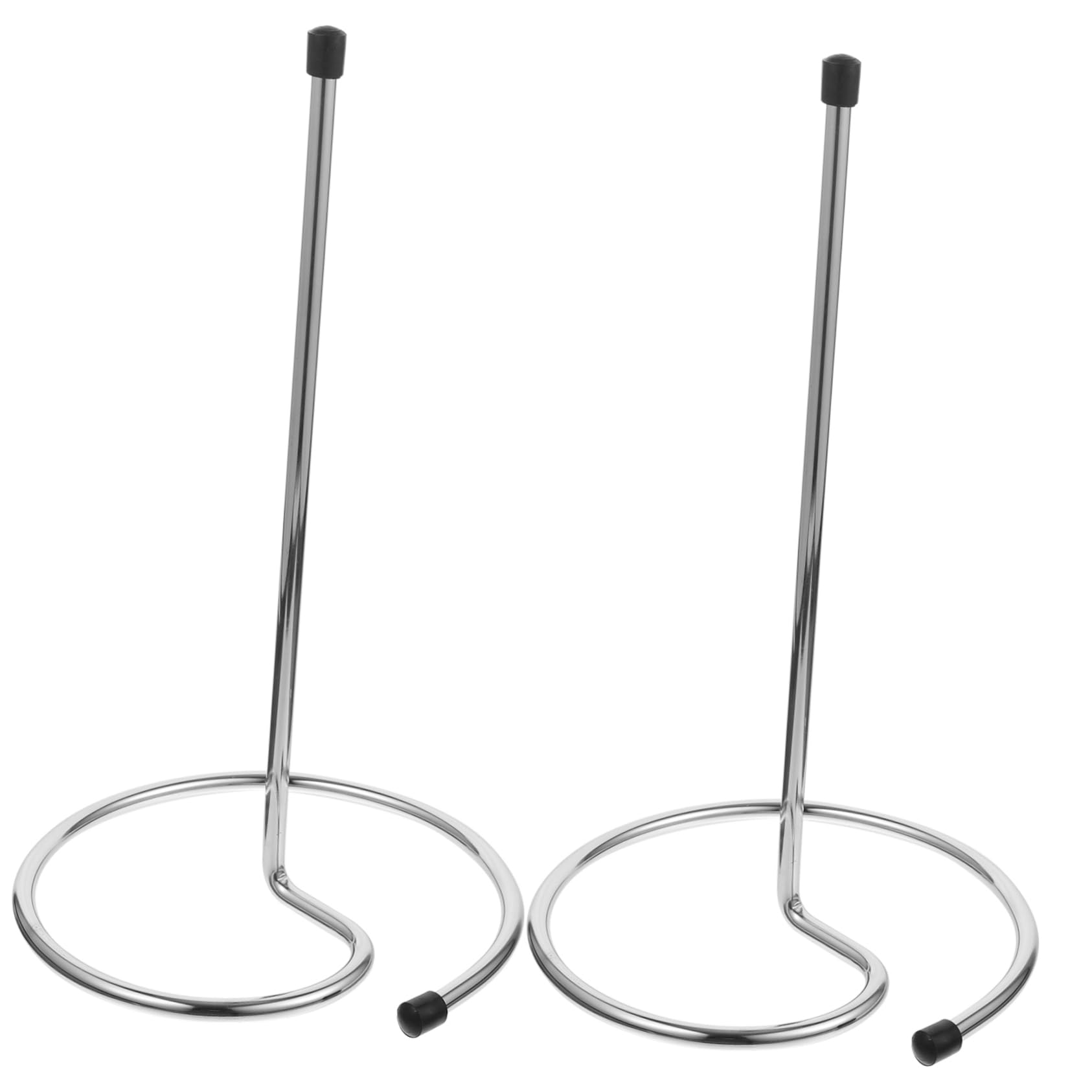 Égouttoir à Carafes à Vin Support 2pcs en Acier Inoxydable Argenté pour Séchage Rapide et Gain de Place pour Bars et Hôtels
