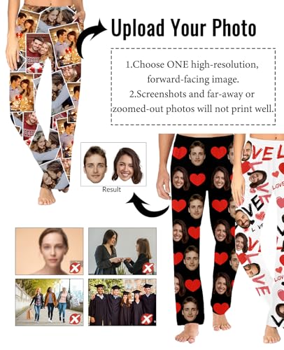 Personalized Pajamas Pants with Face Custom Pj Pants Photo for Men Women Customized Pajama Bottoms with Pocket Christmas Gift4
