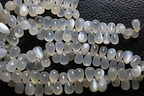 Pierre de lune véritable en perle goutte lisse 10-11mm pour enfilage DIY