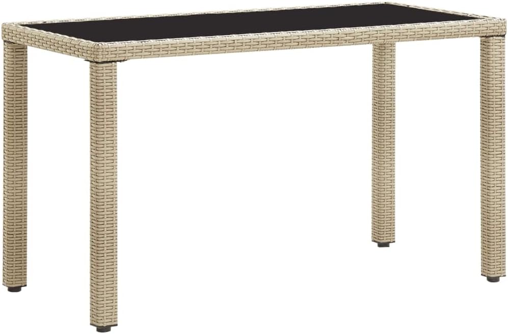 Patio Table Brown,Outdoor Tables,Side Table,Dining Table,Garden Table,Coffee Table,Lounge Table,for Living Room,Balcony,Garden,Porch,Deck,Outdoor,48.4"x23.6"x29.1" Poly Rattan