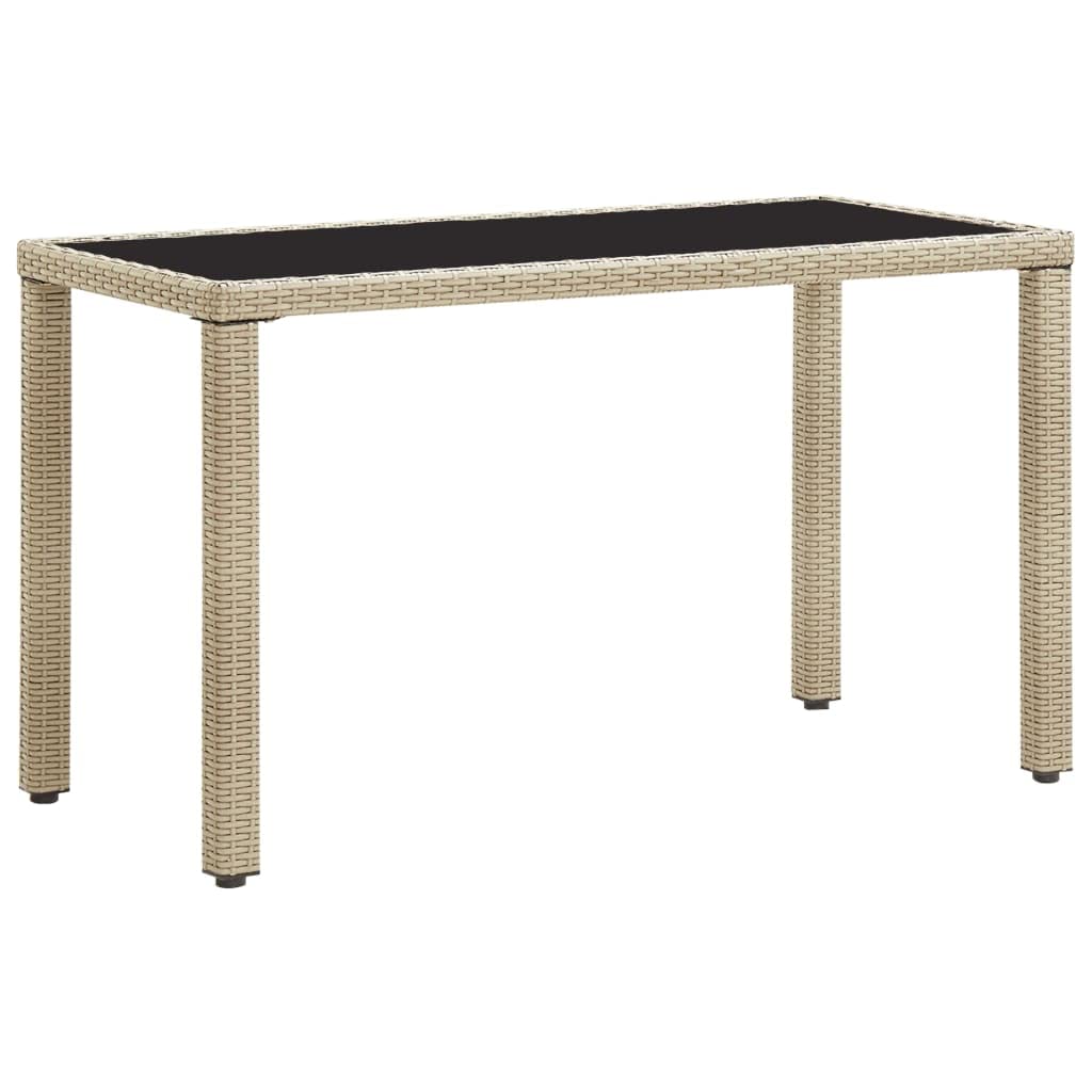 vidaXL Stół ogrodowy, beżowy, 123x60x74 cm, polirattan
