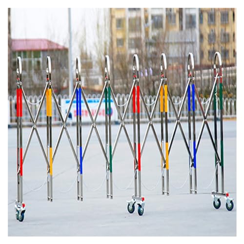 Barricada de Acero Extensible - Barrera de Seguridad retráctil para accesos y Control de tráfico - Ideal para centros comerciales, garajes, Eventos al Aire Libre y soluci