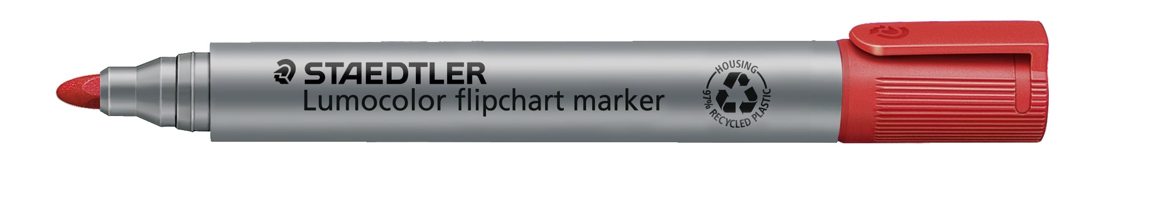 Staedtler Lumocolor Flipchart Marker 356-2 Bullet Tip - Red (Pack of 10)