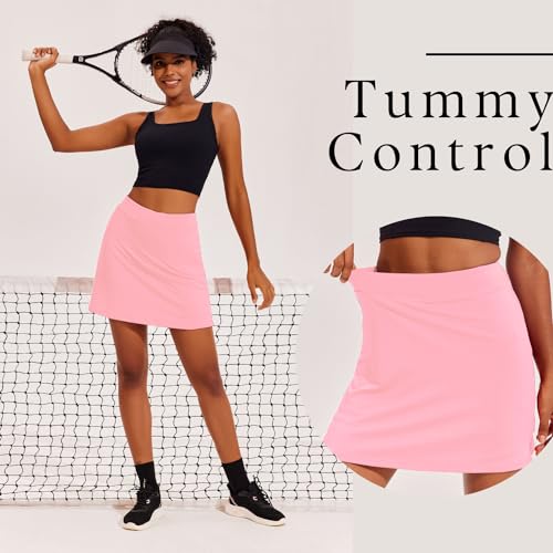Image of Ekouaer Women's Athletic Skorts Lightweight Golf Skirts Inner Shorts Pocket Tennis Running Workout Sports Skorts