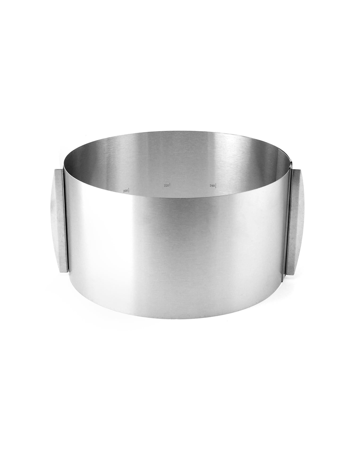 QWORK Stainless Steel Adjustable Cake Ring Mold with Handles – 0.4 mm Thick, 16–30cm (2.3-12