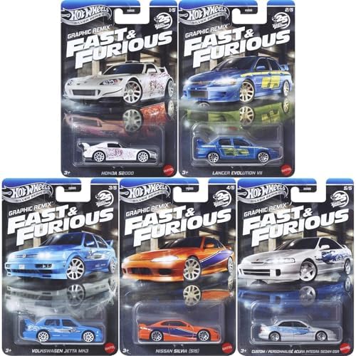 Hot Wheels - Set 5 Miniaturas - Velozes e Furiosos Graphic Remix ...