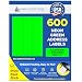 600 Label Outfitters 1” x 2 5/8” Fluorescent Neon Green Address Labels – 20 Sheets