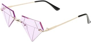 1 Par De Óculos Em Forma De Diamante Óculos Escuros Para Homens Óculos Modernos Óculos De Sol Em Massa Óculos Sem Aro Para Adultos Óculos De Sol Sem Moldura Para Mulheres