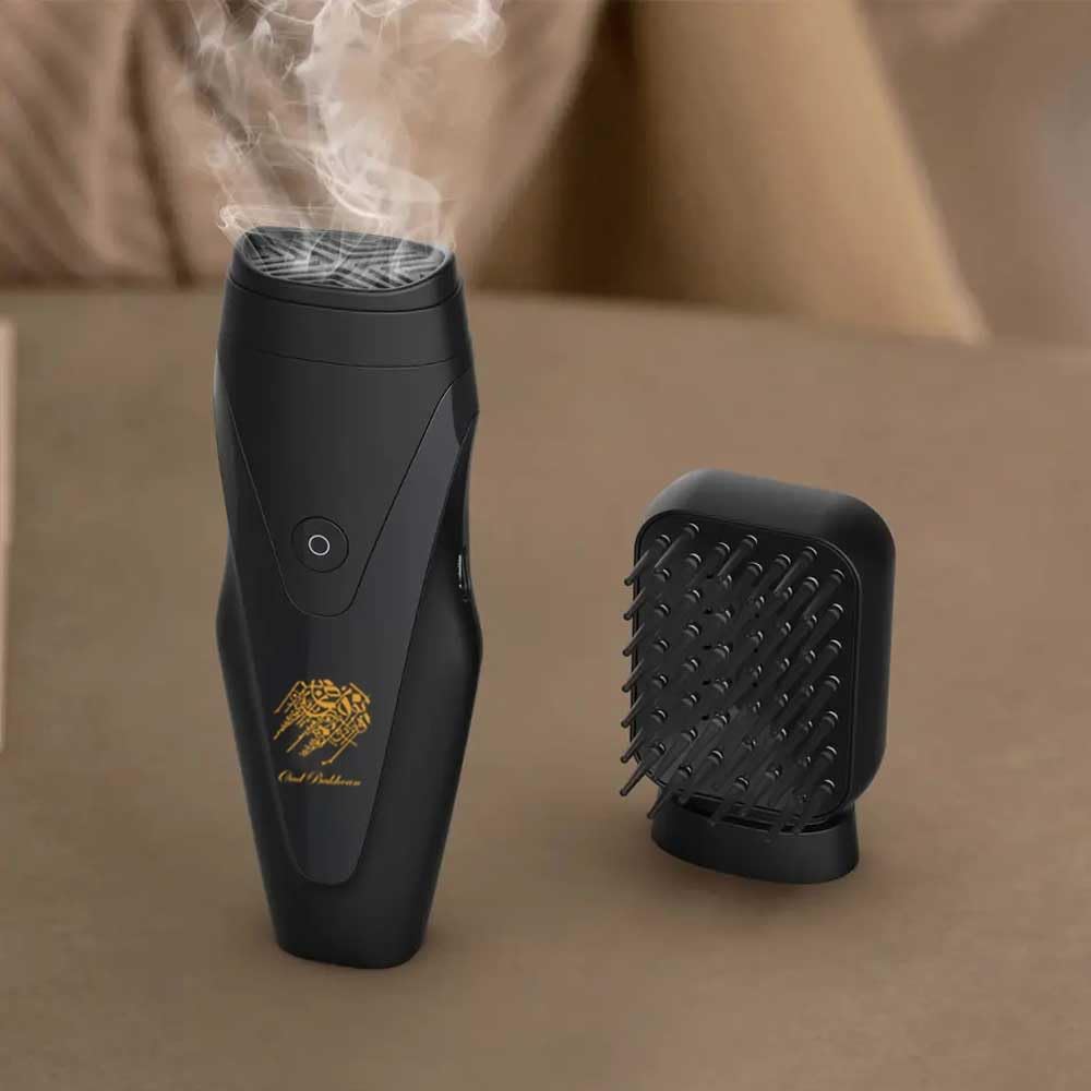 Upgraded Comb USB Rechargeable Incense Burner, Electric Oud Incense Holder, Cordless Fast Charging Burner, Portable Aromatherapy for Home, Office, and Travel (Black)