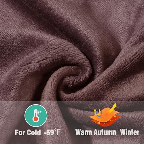 AHLW Winter Warm Fleece Lined Leggings for Women - High Waisted Thick Thermal Leggings Elastic Soft Comfortable Velvet Tights Brown