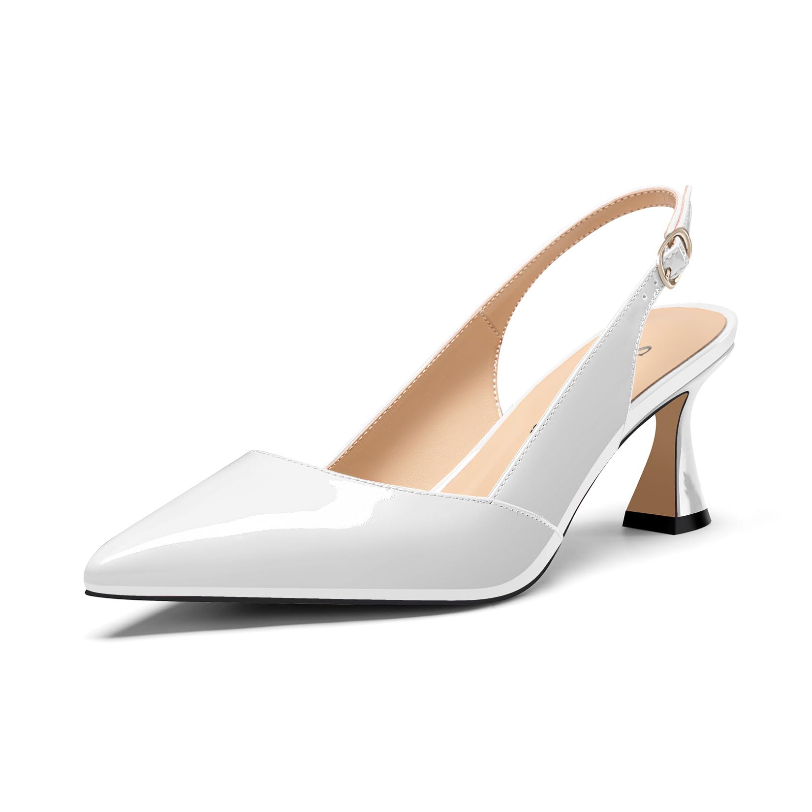 Saekcted Donna Medio Tacco Heel a Punta Pumps Cinturino alla Caviglia Slingback Slip-on Ballo Cute Estate 6.5 CM Heels