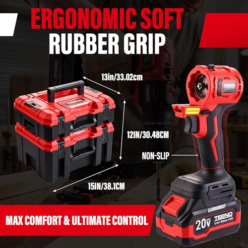 TEENO Power Tool Combo Kit Brushless, 9-in-1 Cordless Interchangeable Multi-Tool Set (Drill, Impact, Grinder, Sander, Circular, Chain & Reciprocating Saws, Blower, Washer), 2x 4.0Ah Batteries 20V Max - Image 2