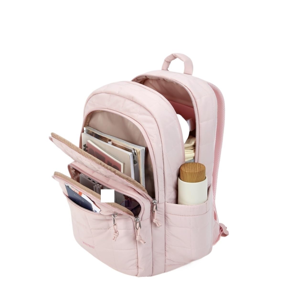 Mochila Escolar Mochila escolar for mujer, impermeable, grande, for estudiantes universitarios, de viaje, for portátil y libros Saliendo(Pink)